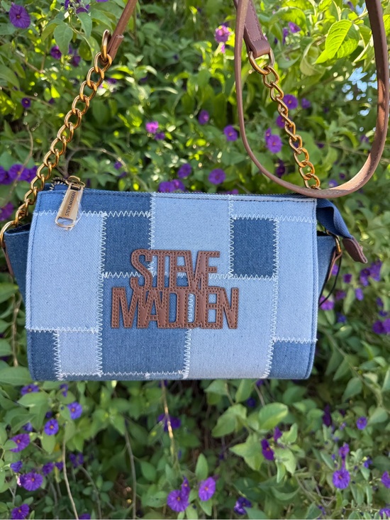 Steve Madden Handbags - Steve Madden Denim Patch Blexi Crossbody - stitched patchwork denim panels
